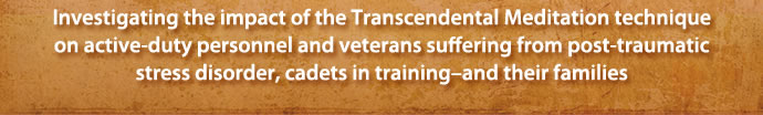 Investigating the impact of the Transcendental Meditation technique on active-duty personnel and veterans suffering from post-traumatic stress disorder, cadets in training–and their families